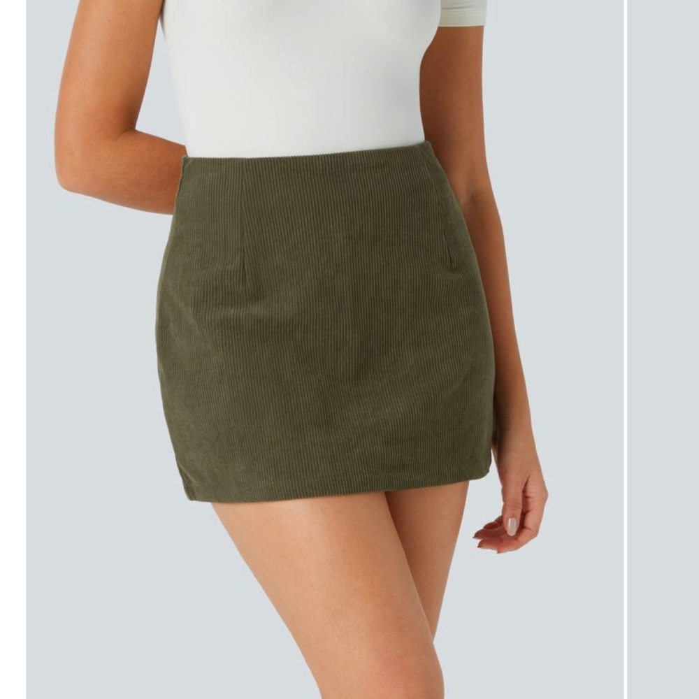 Halara High Waisted Mini Corduroy Skirt